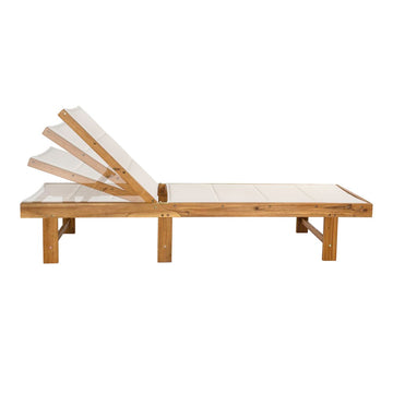 Lagunan 77.17"x26.38" Modern Minimalist Foldable Adjustable Wood Chaise Outdoor Lounge Chair